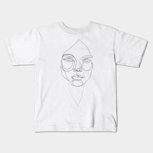 Abstract Line Face Kids T-Shirt